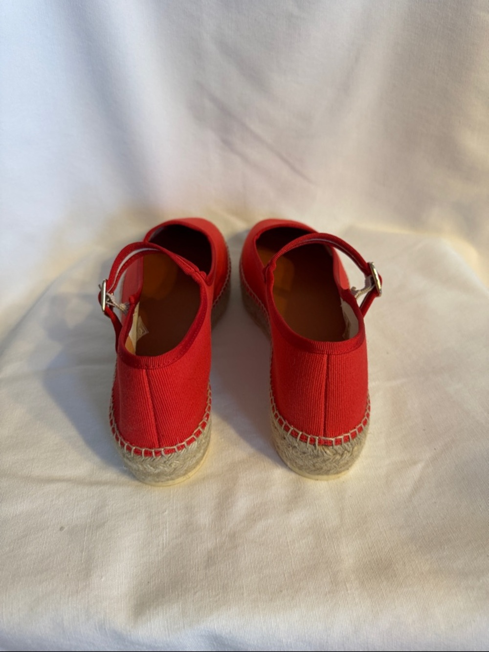 Maeve Red Canvas Espadrille Mary Jane Flats - Picture 4 of 6